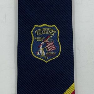 Philadelphia Police PPD Naradie Men's Red Blue & Gold Silk Neck Tie Rare and HTF